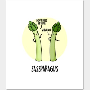 Sassparagus Funny Veggie Pun Posters and Art